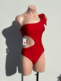 Red Bow cut out One piece