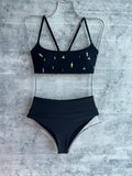 Bikini high waisted gold charms