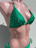 Gem embelished bikini set verde