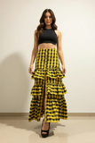 Falda boleros cuadros amarillo y negro