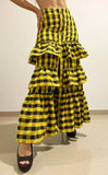 Falda boleros cuadros amarillo y negro