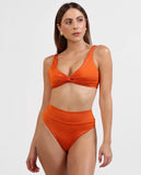 bikini basico high waisted naranja