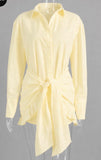 Vestido camisero amarillo mantequilla