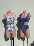 Enterizo aro azul toille print