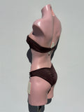 Bikini perlas ribbed brown