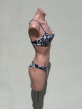 Snake print bandeau bikini