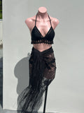 Top con lace triangulo