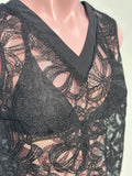 Lace shirt negra