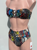 Colorfull snake perlas Strappless high waisted