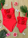 Rose red one piece girls