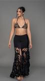Falda isleña laser cut negro