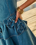 Denim ROSETAS mini dress