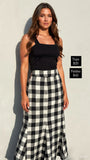 Falda Ginham midi