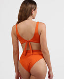 bikini basico high waisted naranja