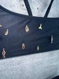 Bikini high waisted gold charms
