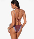Bikini doble burgundy/blue
