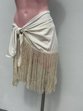 Falda fringes marfil