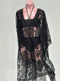 Poncho lace cover up