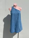 Light denim dress one shoulder