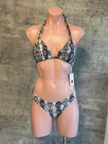 Snake print bikini clasp dorados