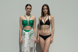 Negro  BIKINI SET TRIÁNGULO con piedras
