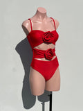 CUT OUT rose 3D ROJO