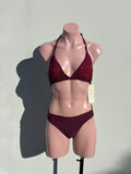 Isleña bikini laser cut burgundy