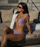 Bikini doble verde lila y dorado shinny
