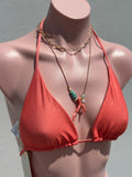 Collar con coral de cerámica y gold chain