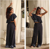 Set PANTALON Y TOP ONE SHOULDER BAHAMAS