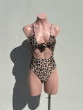 BIBIANA trikini ONE PIECE leopardo ROSA REMOVIBLE