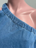 Light denim dress one shoulder