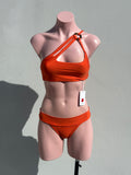 Isla  Morada aro tortoise bikini set naranja