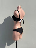 Asimetrico One shoulder Black and white chain Set