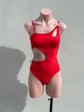 Rojo aro one shoulder one piece