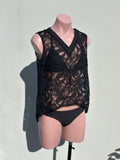 Lace shirt negra
