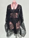 Poncho lace cover up