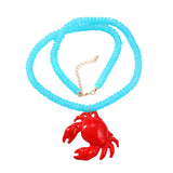 Collar cangrejo rojo resina con azulejos
