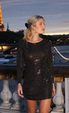 Vestido corto shimmer negro