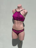 Snake print fucsia bikini set