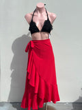 HAWAI  falda wrap roja