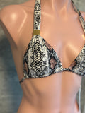 Snake print bikini clasp dorados
