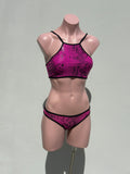 Snake print fucsia bikini set