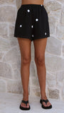 Linen polka dot set strappless