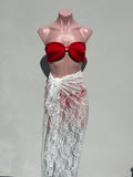 Falda lace blanca strech
