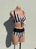 Rosarito Striped nudo convertible bikini set
