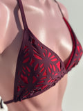 Isleña bikini laser cut burgundy