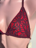 Isleña bikini laser cut burgundy