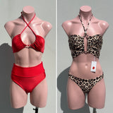 Miranda high waisted Bikini set rojo