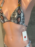 Snake print bikini clasp dorados